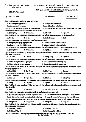 Đề thi thử Tốt nghiệp THPT môn Địa lí - Mã đề 418 - Năm học 2020-2021 - Sở giáo dục và đào tạo Bắc Ninh (Có đáp án)